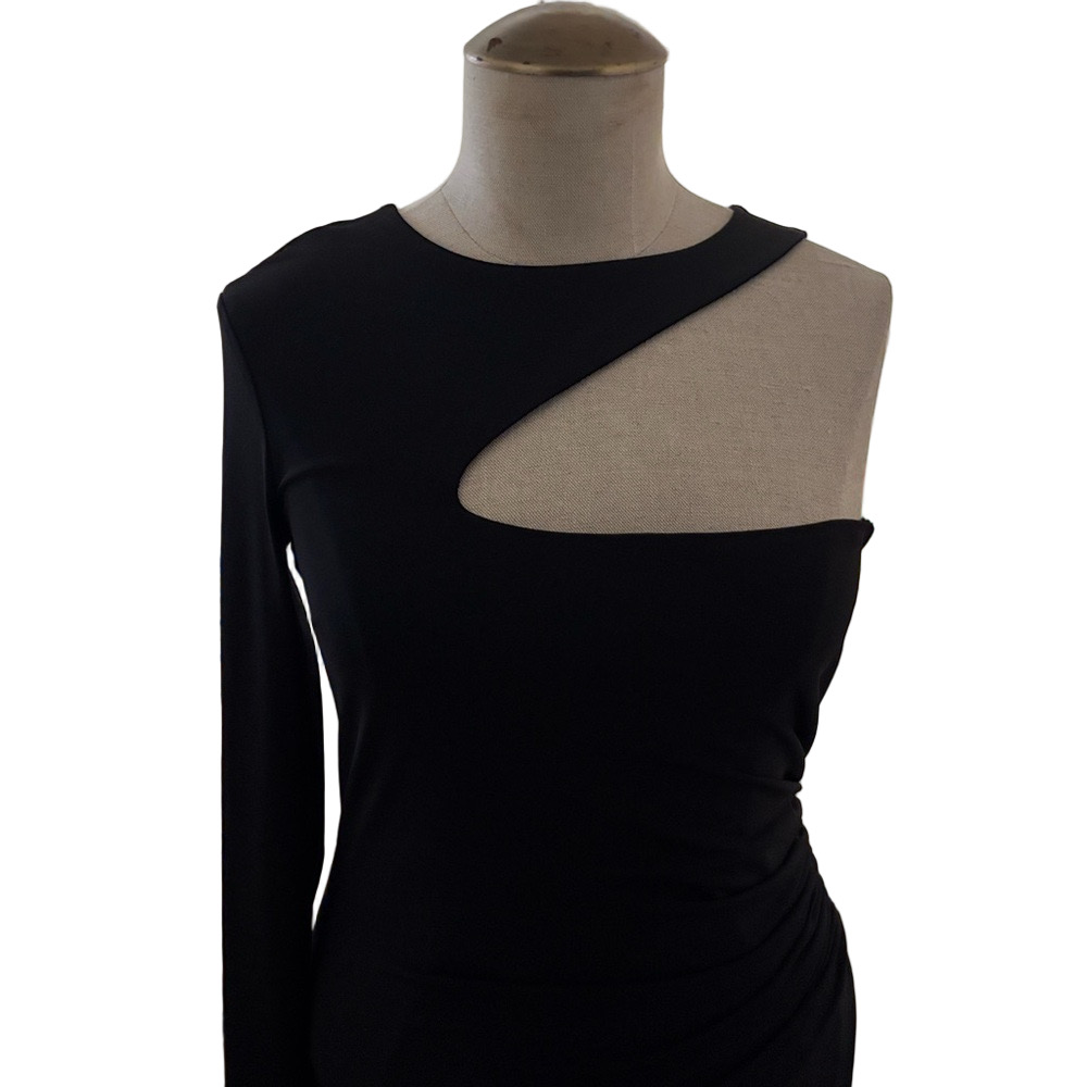 BCBGMaxAzria Black One-Shoulder Dress - Picture 4 of 7